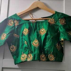 Brand new green color designer blouse for saree